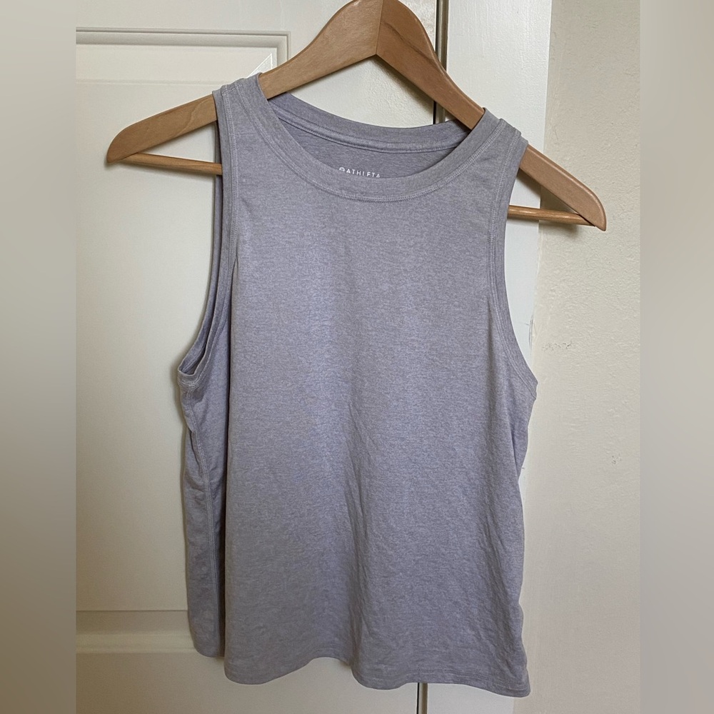 Charcoal Grey Athleta Workout Tank/ Muscle Tee